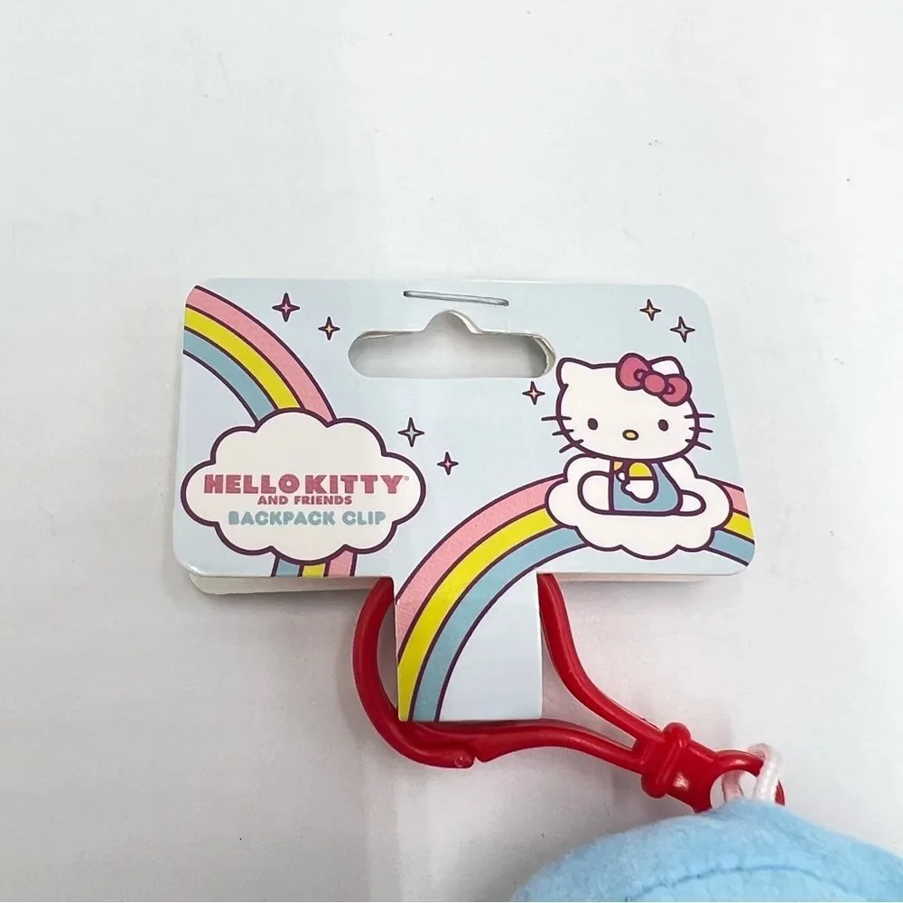 New HELLO KITTY‎ Sanrio Licensed 2023 Cute Plush Backpack Clip Blue Red White